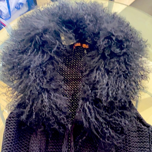 BELLDINI Chunky Knit Goat Fur Cardigan - Picture 11 of 15